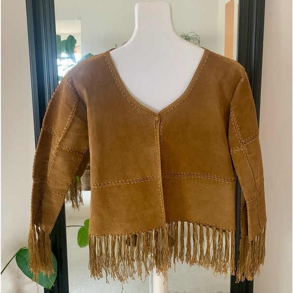 Vintage Kroshetta Suede Jacket With Fringe - Picture 1 of 4